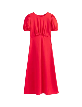Nancy Ponte Midi Dress - Poppy Red | Boden US