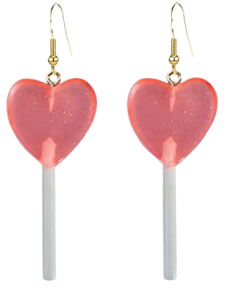Amazon.com: Food Sweet Cute Clear Transparent Heart Candy Resin Lollipop Earrings Resin Candy Earrings Costume Trendy Style Women Girl Jewelry (Heart Candy Resin Lollipop Earrings-Purple): Clothing, Shoes & Jewelry