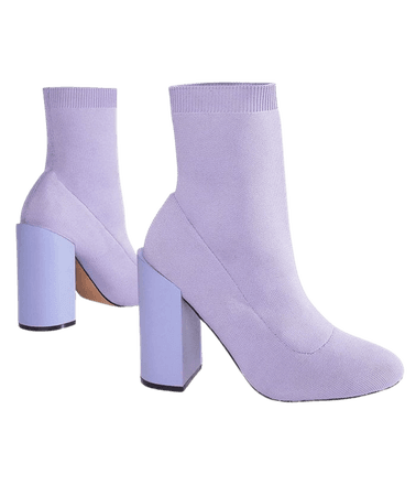 Purple velvet ankle boots