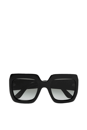 Black Pop Web oversized square-frame acetate sunglasses | Gucci | NET-A-PORTER