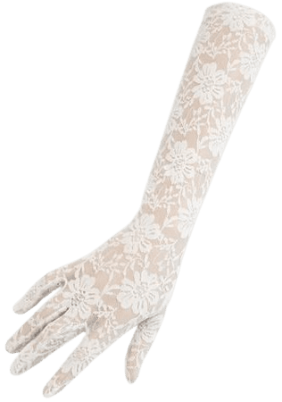 Long Ivory Fine Lace Gloves