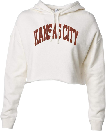 KC Proud Hometown Fashion Crop Top Hoodie "Kansas City" Royaltee City Football Sports Collection, Bone, Xlarge at Amazon Women’s Clothing store