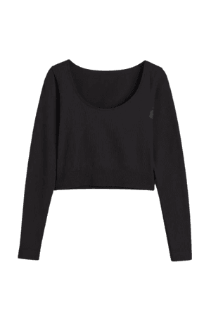 THERMOLITE® Ribbed Top - Black - Ladies | H&M US