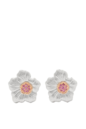 Silver Gardenia sterling silver and pink gold vermeil sapphire earrings | Buccellati | NET-A-PORTER