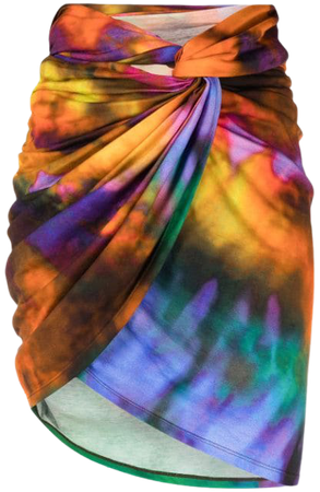 The Attico tie-dye Ruched Mini Skirt - Farfetch