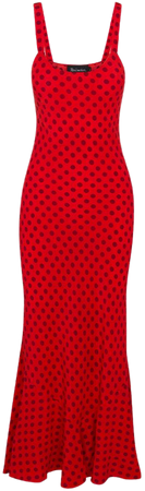 Allegra Aura | Red Spot Silk Maxi Dress | Réalisation Par