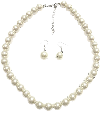 Amazon.com: PEARL Large Faux Necklace and Earring Set by Millennium Design: Toys & Games