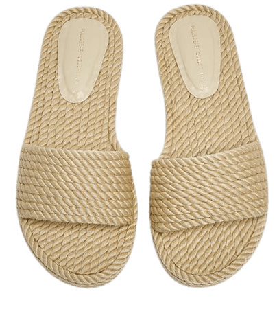 Flat sandals with cord detail - pull&bear