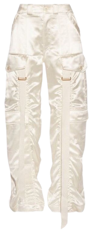 White satin pants