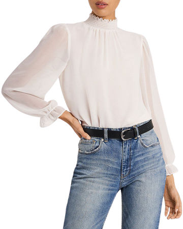 1.STATE Smocked Neck Blouse | Bloomingdale's
