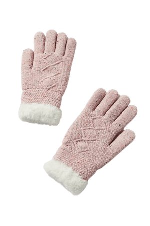 Cable Knit Chenille-Cuffed Glove | Urban Outfitters