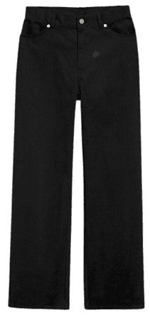 Black wide leg cord trousers - Black - Monki WW