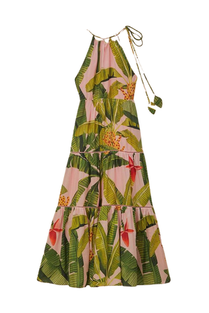 Pink Banana Leaves Sleeveless Maxi Dress – FARM Rio