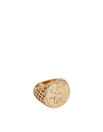 ASOS DESIGN | ASOS DESIGN vintage style sovereign coin ring in gold tone