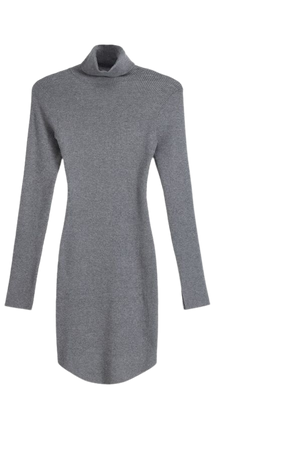 Knit high neck mini dress with long sleeves - New - Women | Bershka