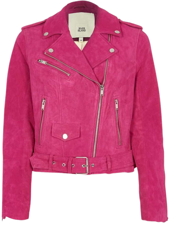 Bright pink suede biker jacket - Coats & Jackets - Sale - women
