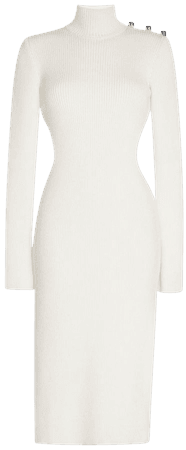 white long knit dress