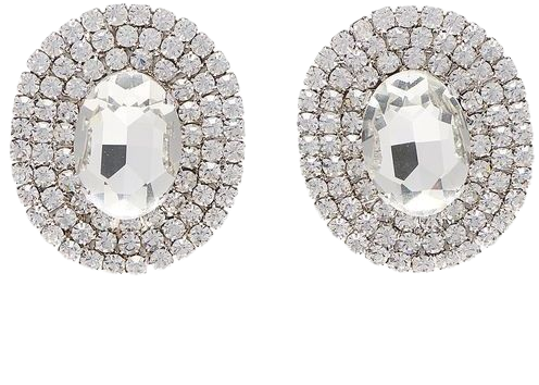 Alessandra Rich Crystal Oval Earrings