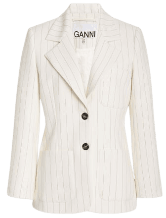Pinstriped Woven Blazer By Ganni | Moda Operandi
