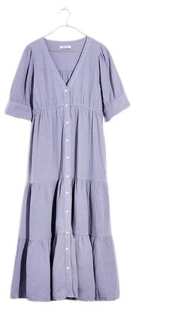 Lightspun Button-Front Tiered Midi Dress