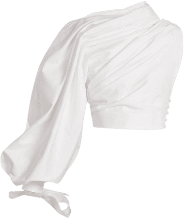 Jacquemus Le Haut Miro one-shoulder cotton top