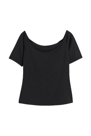Ribbed Off-the-shoulder Top - Black - Ladies | H&M US
