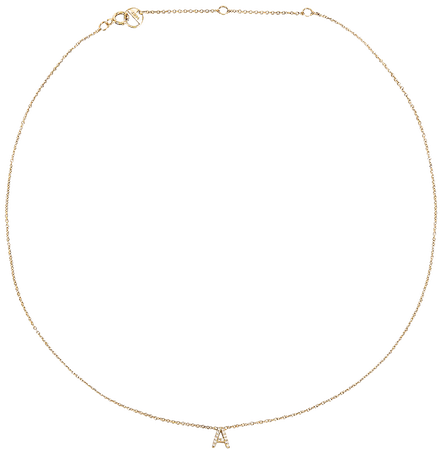 BYCHARI Diamond Initial Necklace in Yellow Gold | REVOLVE
