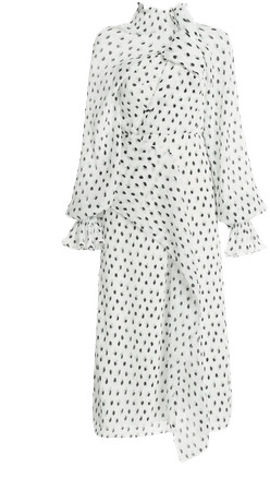 Roland Mouret Giza Polka-Dot Crepe Dress