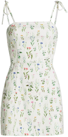 Shop Alice + Olivia Jensen Floral Denim Minidress | Saks Fifth Avenue
