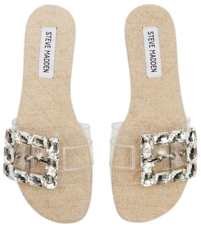 MARIKA Clear Embellished Slide | Women's Sandals – Steve Madden