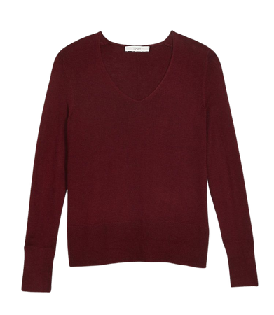 Petite Rib Trim V-Neck Sweater | LOFT