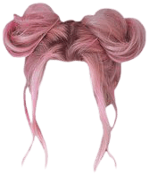 Pink Hair PNG Space Buns