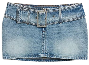 Low waist denim mini skirt - Medium blue - Monki WW