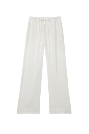 Relaxed Linen Blend Trousers - Dusty White - Weekday WW
