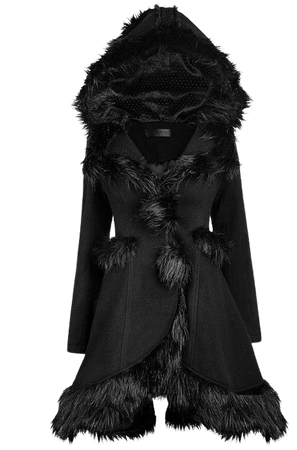 Black Gothic Lolita 'Kitsune' Hooded Coat by Pyon Pyon • the dark store™