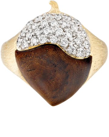 Diamond and Wooden Acorn Ring - | Reigne Jewellery Melbourne