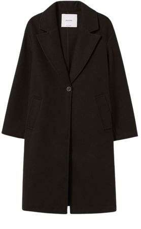 Drop-shoulder synthetic wool coat - New - Woman | Bershka