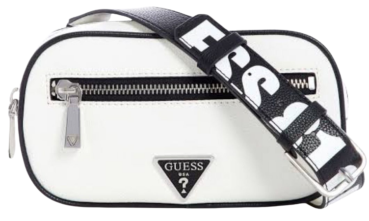 White & Black Guess Belt Bag