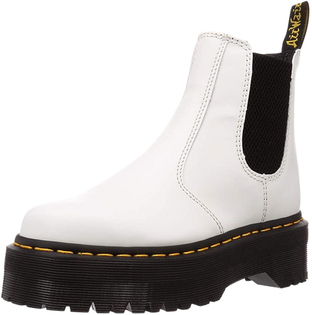 Amazon.com | Dr. Martens Women's 2976 Quad Chelsea Boots, White, 5 Medium US | Ankle & Bootie