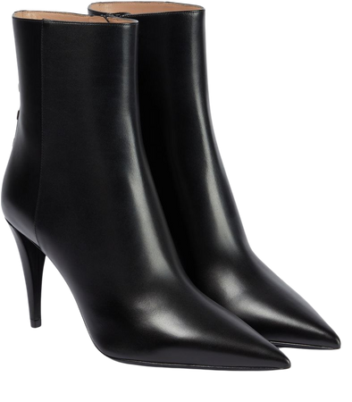 Rockstud Leather Ankle Boots in Black - Valentino Garavani | Mytheresa