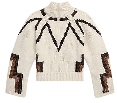 Southwestern Cotton-Blend Raglan Sweater