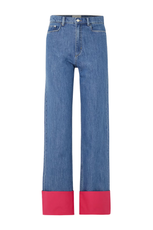 Wandler Poppy two-tone high-rise straight-leg jeans