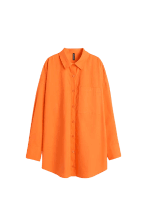 Oversized Cotton Shirt - Orange - Ladies | H&M US