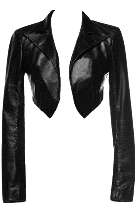 black leather jacket crop