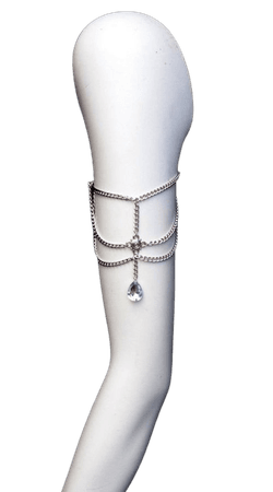 silver arm cuff with diamond