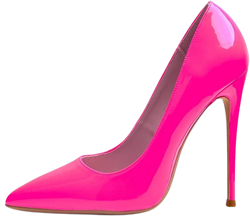 Amazon.com | Elisabet Tang Women Pumps, Pointed Toe High Heel 4.7 inch/12cm Party Stiletto Heels Shoes Fluorescent Pink 7 | Pumps