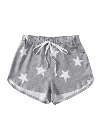 Tie Waist Star Print Shorts | SHEIN USA