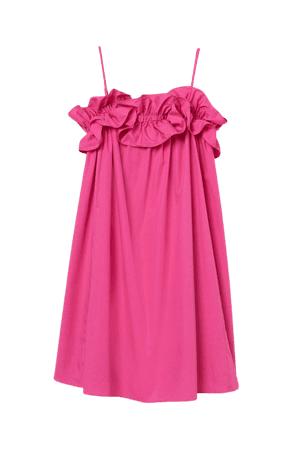 Ruffle-trimmed Dress - Cerise - Ladies | H&M US