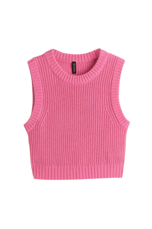 Crop Sweater Vest - Pink - Ladies | H&M US