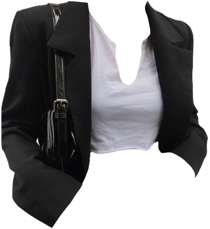 *clipped by @luci-her* White Shirt Black Blazer